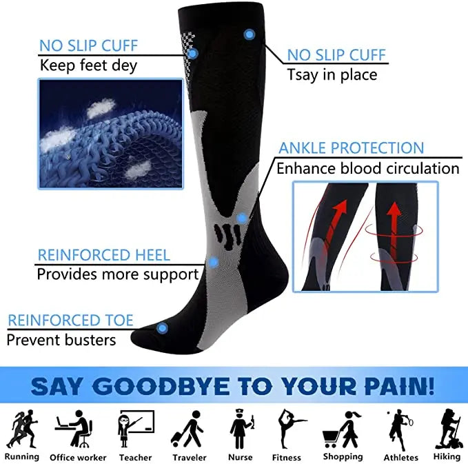 2 Pairs Performance Running Men Compression Socks